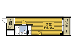 サンハイツ大手町 ワンルームの間取図画像