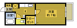 エクセルSATO 1Kの間取図画像