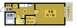 エクセルSATO 1Kの間取図画像