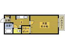 エクセルSATO 1Kの間取図画像