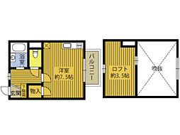 Mコーポ ワンルームの間取図画像