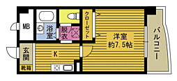 アスター大道 1Kの間取図画像