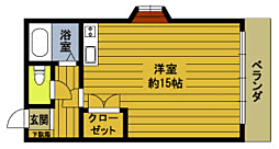ラトゥール大道 ワンルームの間取図画像