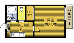 フォーブルグリーンタウンI 1階1Kの間取り