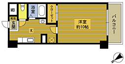 JR日豊本線 大在駅 徒歩10分の賃貸マンション 5階1Kの間取り