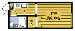 コーポサンモール・ゼロ 1Kの間取図画像