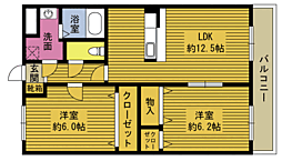 アディ須賀 2LDKの間取図画像