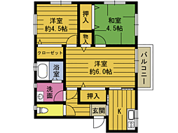コンフォート諏訪 3Kの間取図画像