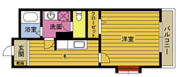 サニーガーデン 1Kの間取図画像