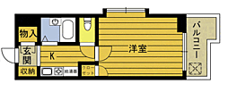 ベルエール大在 1Kの間取図画像