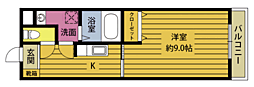 エコフローラ月ケ平 1Kの間取図画像