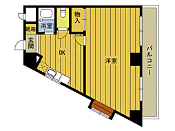 スカイコート大分 1Kの間取図画像