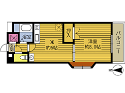 シリウス花高松 101 1階1DKの間取り