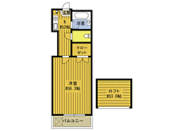 レオパレス花津留4 1Kの間取図画像