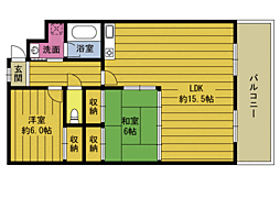 パルセそのだ3 2LDKの間取図画像