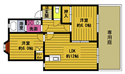 エスポワール新川A 2LDKの間取図画像