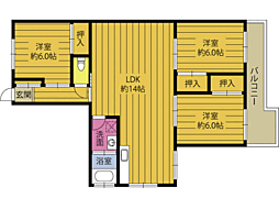 サンロイヤル春日 3LDKの間取図画像