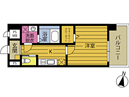 カクマサビル 1Kの間取図画像