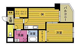 アンフィニーM 1DKの間取図画像