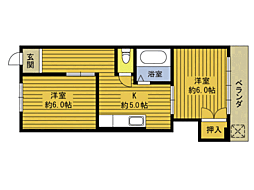 メゾン・ド・トライ 2階2Kの間取り