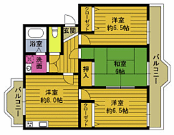 レジデンス片島I 1階3DKの間取り