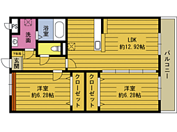ウインダム羽田II 3階2LDKの間取り