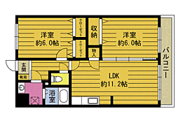 マリベールベーネ 2LDKの間取図画像