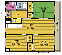 ルーエハイムBLD 3LDKの間取図画像