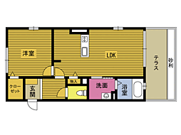 Bellecolline 1LDKの間取図画像