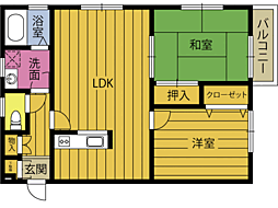 アーベルコート 2LDKの間取図画像