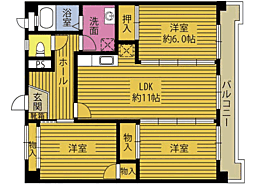 ルーデンス野田2 3LDKの間取図画像