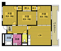 ファミール豊饒Ｂ 2階3LDKの間取り