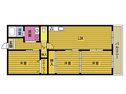 芦刈ビル1 3LDKの間取図画像
