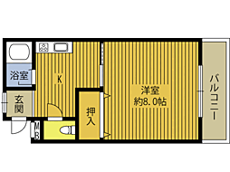 VILLAPLACEOITAB 1DKの間取図画像