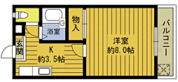 モア.セリア大分1 1Kの間取図画像