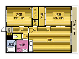 サンコーポB 2LDKの間取図画像