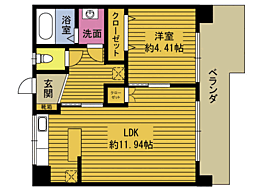 ZENITH豊饒 1LDKの間取図画像