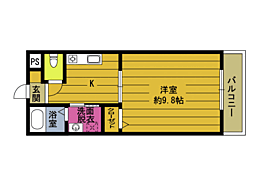 アディー.D 1Kの間取図画像
