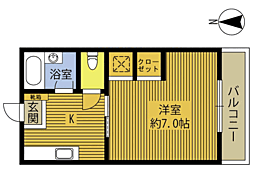 VILLAPLACEOITAB 1Kの間取図画像
