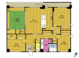 イータカリーナ花園甲能ビル 4LDKの間取図画像