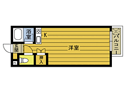 第4アパート旦の原 ワンルームの間取図画像