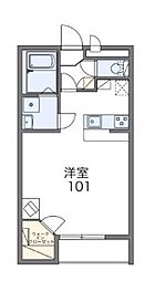 レオパレスオレンジ ワンルームの間取図画像