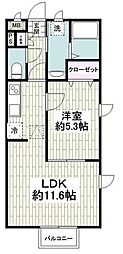ラヴェールMY 1LDKの間取図画像