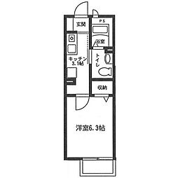 メゾンわかくさ 1Kの間取図画像
