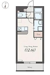 スタースクエア ワンルームの間取図画像