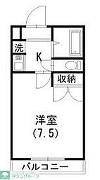 レオパレスジュネス 1Kの間取図画像