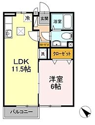 セピアコート 1LDKの間取図画像