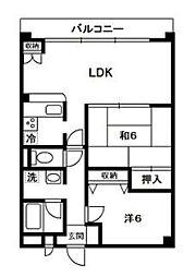 アーク本厚木 2LDKの間取図画像