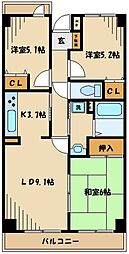 カーラホーチ片野 3LDKの間取図画像