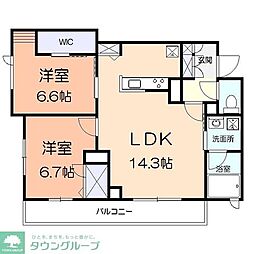 アメージングエミネンス 2LDKの間取図画像